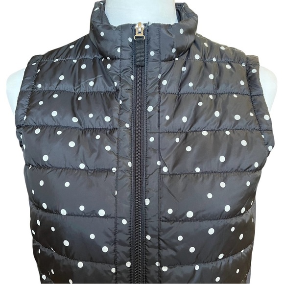 Weekends by Chico's Women’s Size S Vest Polka Dot Quilted Pockets Black White - Picture 4 of 11